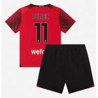 Koszulka piłkarska AC Milan Christian Pulisic #11 Strój Domowy dla dzieci 2023-24 tanio Krótki Rękaw (+ Krótkie spodenki)